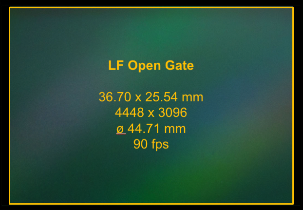 Alexa LF sensor size Open Gate