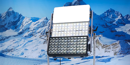 Indoor snowy mountain photoshoot with SkyPanel X