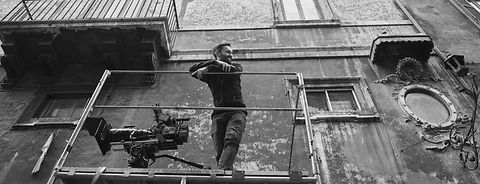 Emanuele Pasquet sul set de "Il Falsario"