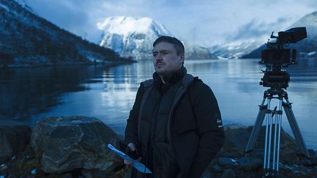 Director Cristian Mungiu on set.
