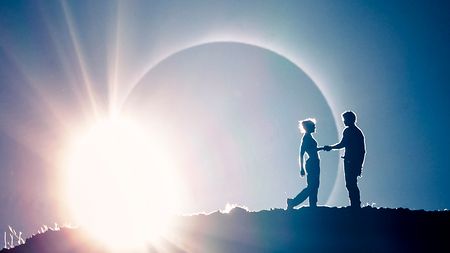 The solar eclipse photographed for the poster of the feature film “Nomad” by Ted Hesser