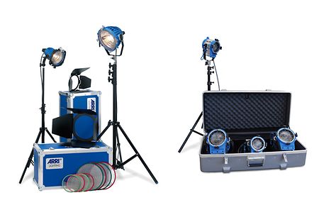 Representation of one of the different ARRI video lighting kits. In this picture are the Tungsten Kits. 