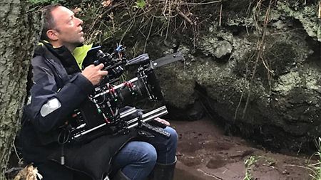 Cinematographer Stijn van der Veken in a tight spot with the ALEXA Mini LF on the set of “Outlander Season 5”