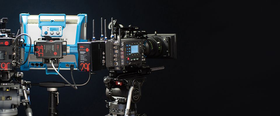 Anton Bauer battery represented at ARRI lighting and camera products. 
