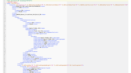 Sample code snippet of an AAF/XML file