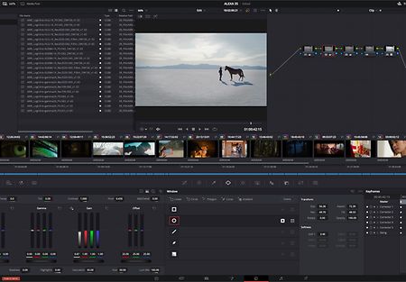 A screenshot of Blackmagic's Resolve grading application with a timeline showing ALEXA 35 clips