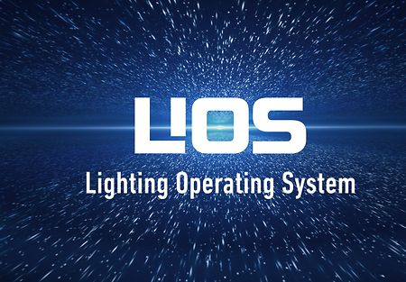 Logo of LIOS operation system in blue color.