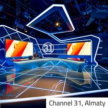 The all-integrated studio setup of Channel 31 in Almaty. A project implemented by ARRI Solutions.