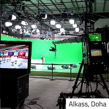 The hi-tech studio setup of Alkass in Doha, incorporating ARRI equipment as an fully-extended integrated studio.