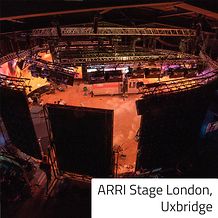 A glance from up above the construction setup of ARRI's virtual production Stage in London, Uxbridge, UK