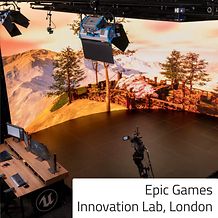 Shot of Epic Games Innovation Labs permanent in-house virtual production stage in London.