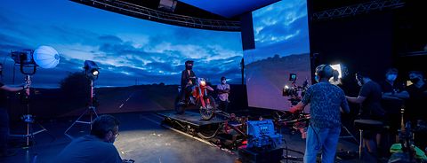  Behind the scenes of filming "The Rising" within ARRI Stage London, a virtual production stage. A customer reference.
