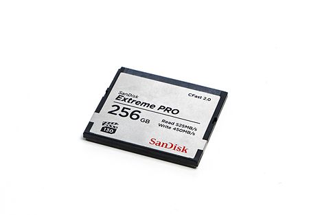 Representation of the San Disk Extreme Pro CFast 2 256 GB. Can be used with the live production camera AMIRA Live.